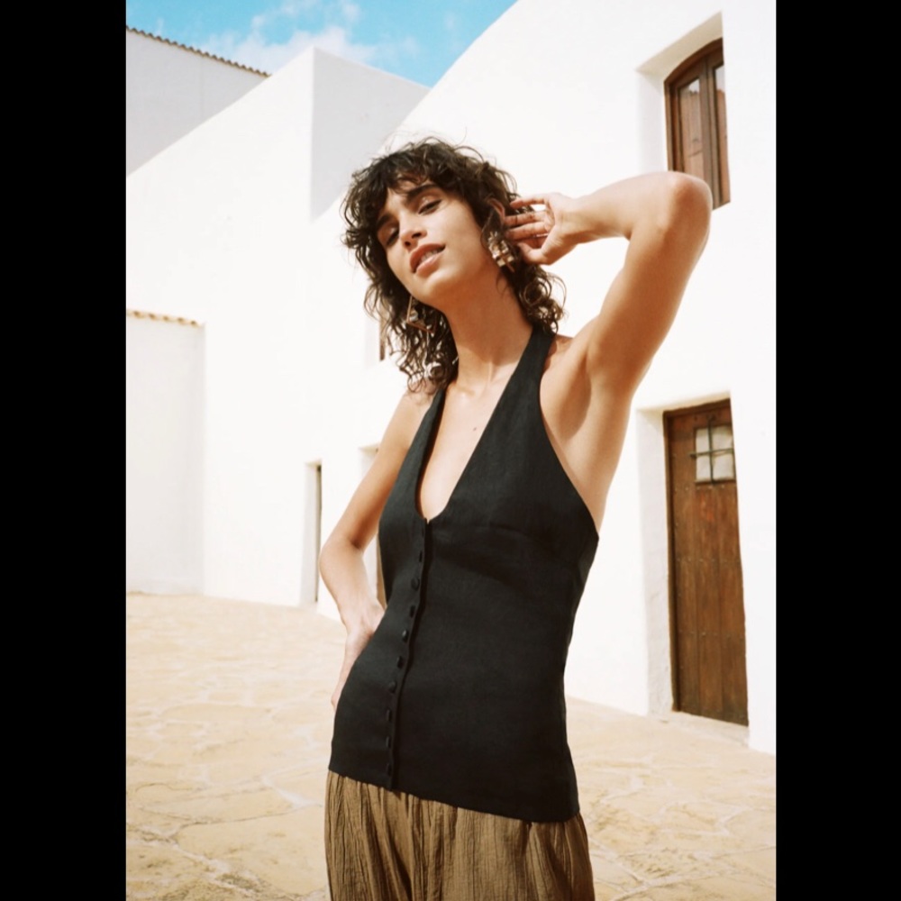 Zara Rustic Linen Halter